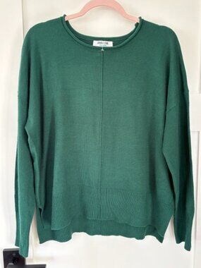 Double Zero Forest Green Oversized Exposed Seam Knit Sweater Medium